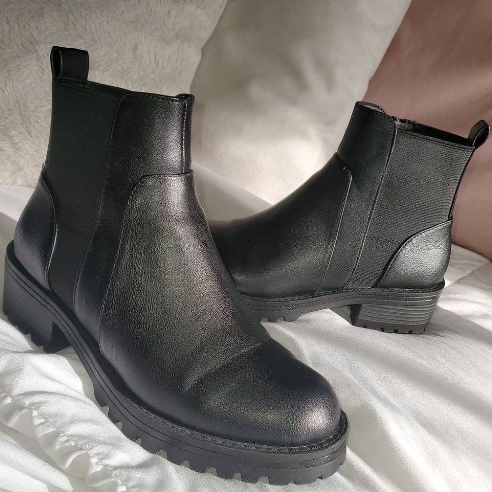 Black combat booties from target